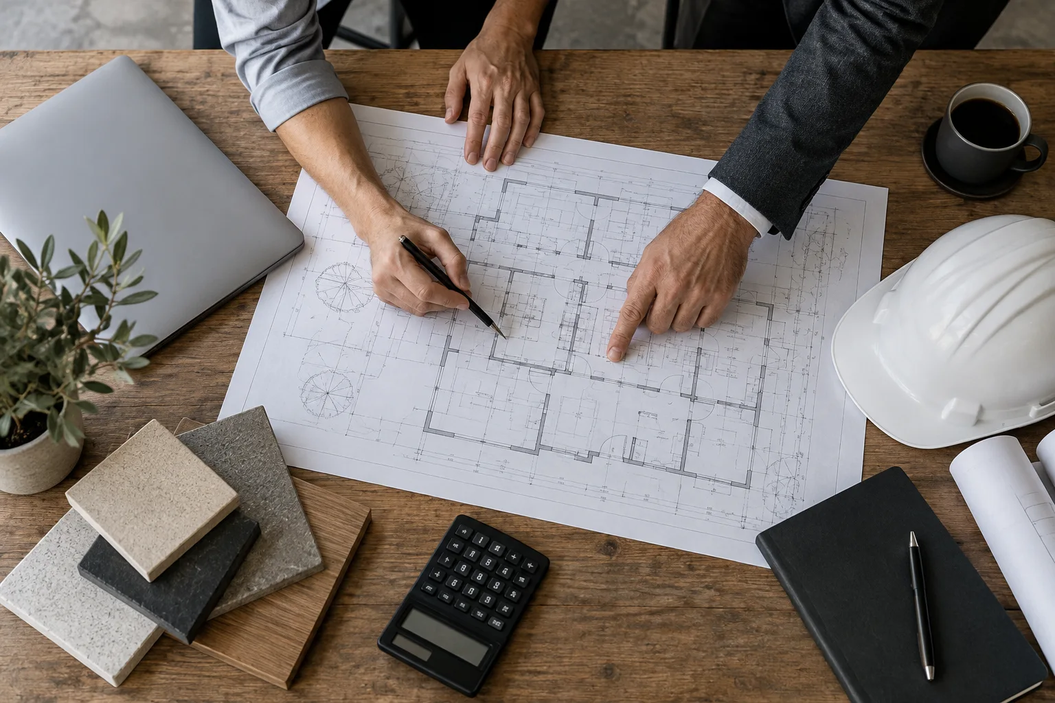 Préparation d’un dossier autour de plans de construction